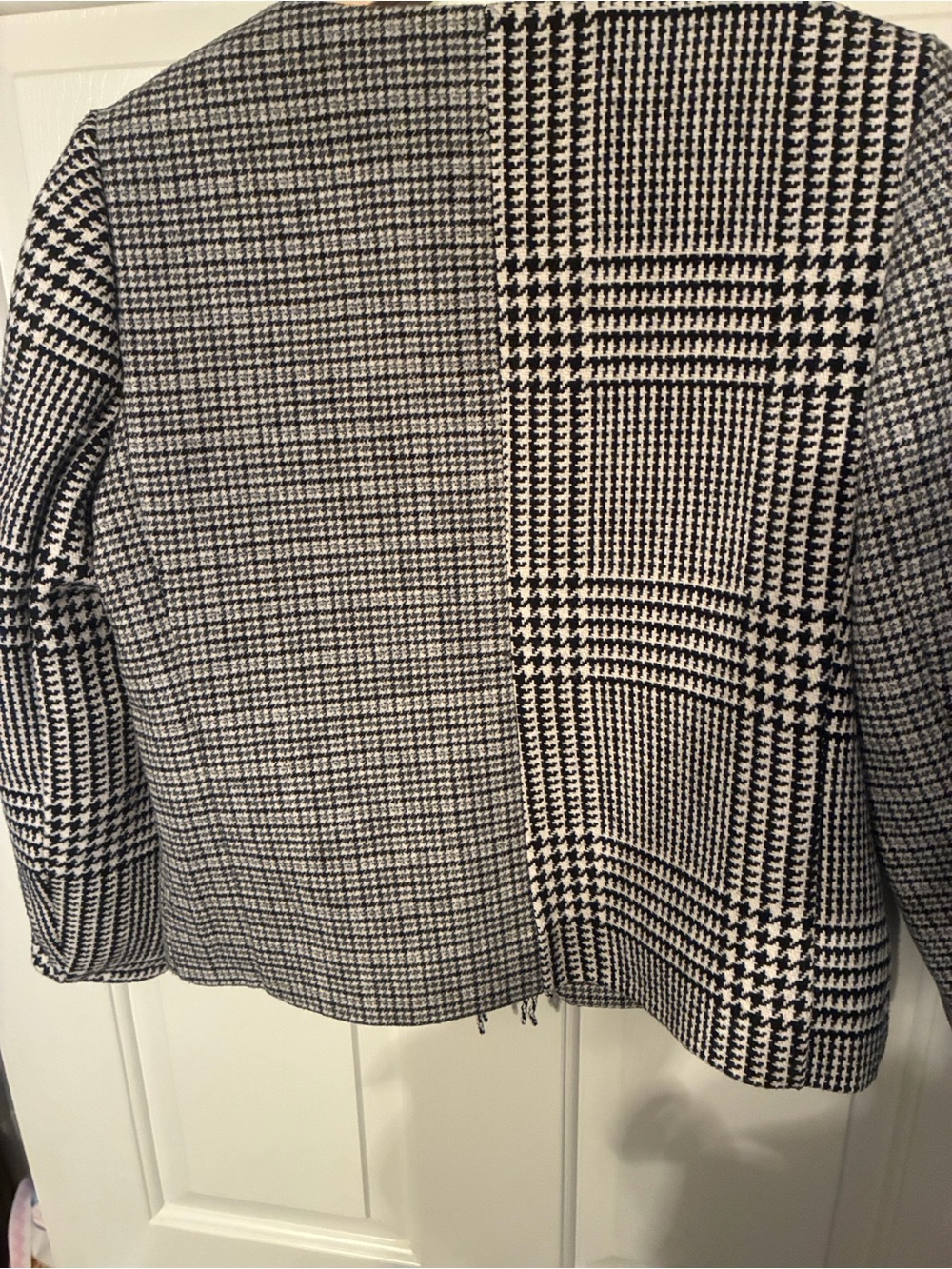 Chico's Black & White Houndstooth Patchwork Blazer